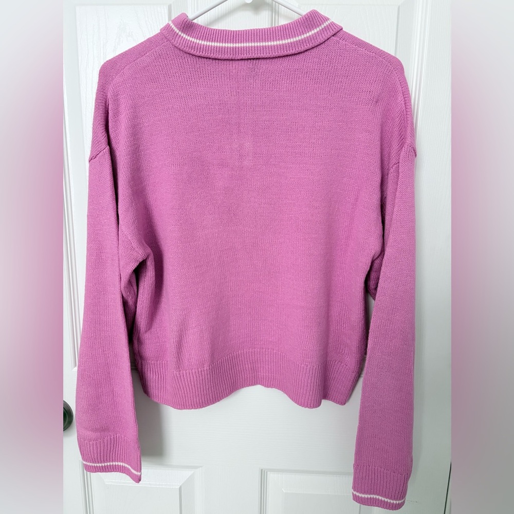 Divided Pink Polo-Style Knit Sweater - Picture 2 of 7
